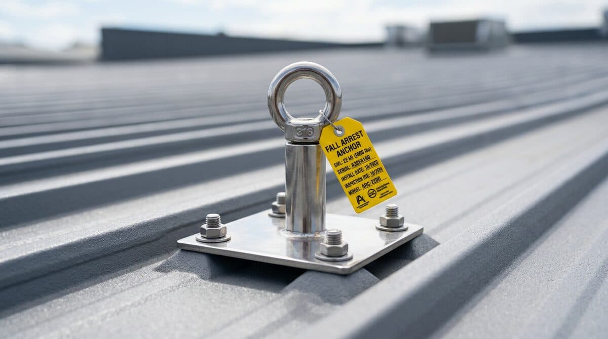 Height safety technician load-testing a roof anchor point - Height Safety Sydney